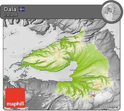 Physical Map of Dala, desaturated