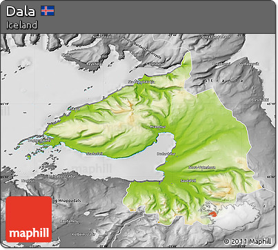 Physical Map of Dala, desaturated