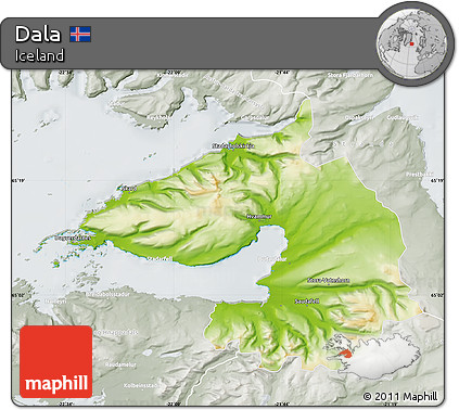 Physical Map of Dala, lighten, semi-desaturated