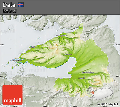 Physical Map of Dala, lighten, semi-desaturated
