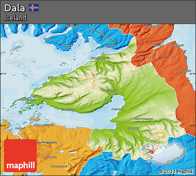 Physical Map of Dala, political outside