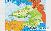 Physical Map of Dala, political outside