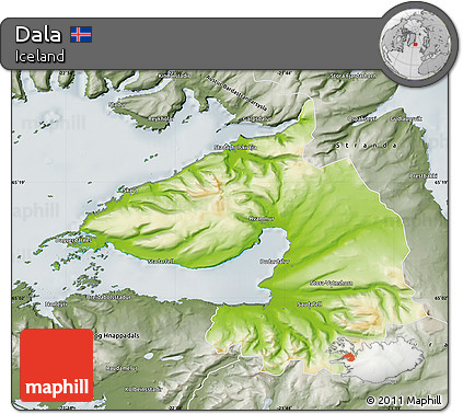 Physical Map of Dala, semi-desaturated
