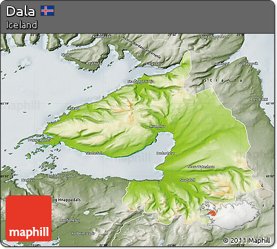 Physical Map of Dala, semi-desaturated