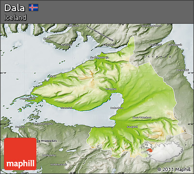 Physical Map of Dala, semi-desaturated