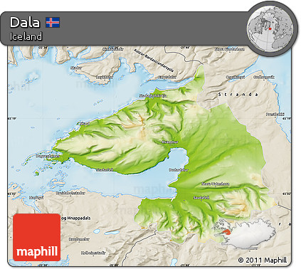 Physical Map of Dala, shaded relief outside