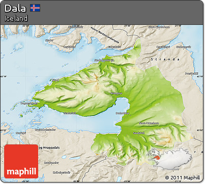 Physical Map of Dala, shaded relief outside
