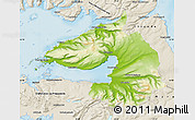 Physical Map of Dala, shaded relief outside