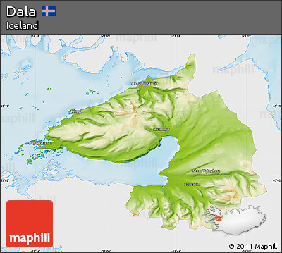 Physical Map of Dala, single color outside