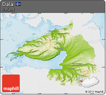 Physical Map of Dala, single color outside