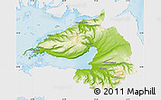 Physical Map of Dala, single color outside