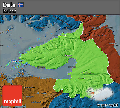 Political Map of Dala, darken