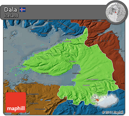 Political Map of Dala, darken
