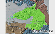 Political Map of Dala, darken, semi-desaturated