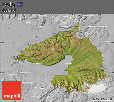 Satellite Map of Dala, lighten, desaturated