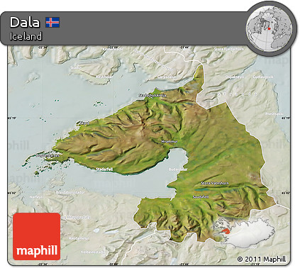 Satellite Map of Dala, lighten