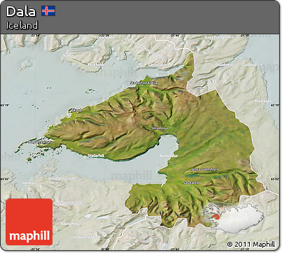 Satellite Map of Dala, lighten