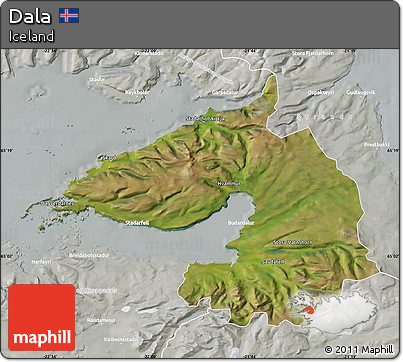 Satellite Map of Dala, lighten, semi-desaturated