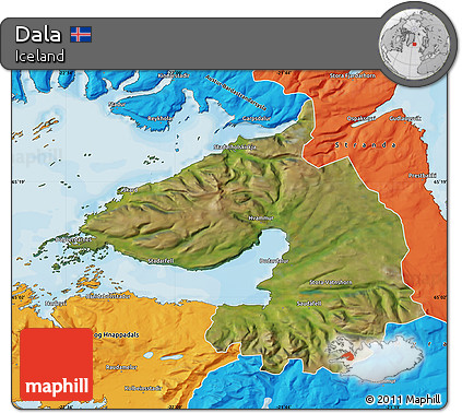 Satellite Map of Dala, political outside