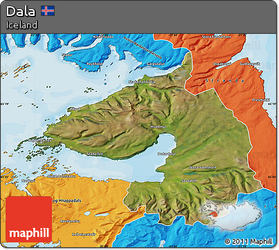 Satellite Map of Dala, political outside