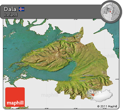 Satellite Map of Dala, single color outside