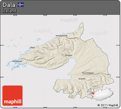 Shaded Relief Map of Dala, cropped outside