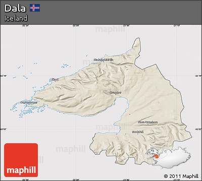 Shaded Relief Map of Dala, cropped outside