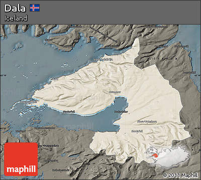 Shaded Relief Map of Dala, darken
