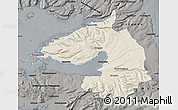 Shaded Relief Map of Dala, darken, semi-desaturated