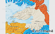Shaded Relief Map of Dala, political outside