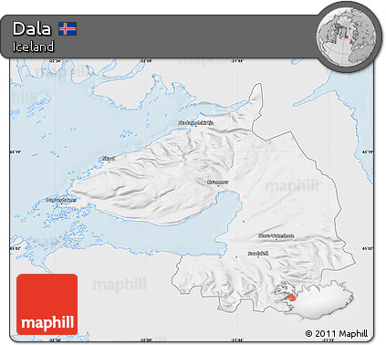 Silver Style Map of Dala, single color outside