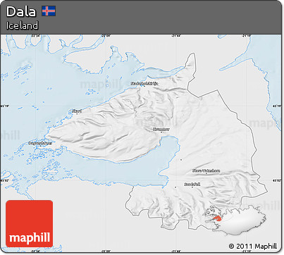 Silver Style Map of Dala, single color outside