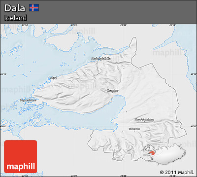 Silver Style Map of Dala, single color outside