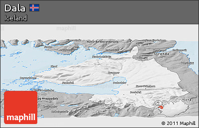 Gray Panoramic Map of Dala