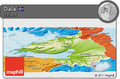 Physical Panoramic Map of Dala, political outside