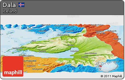 Physical Panoramic Map of Dala, political outside