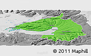 Political Panoramic Map of Dala, desaturated