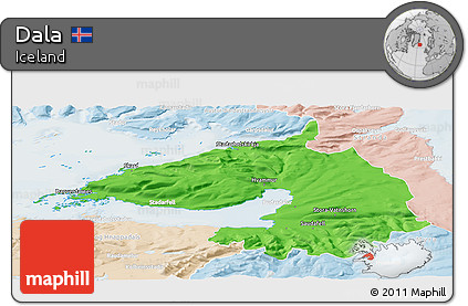 Political Panoramic Map of Dala, lighten