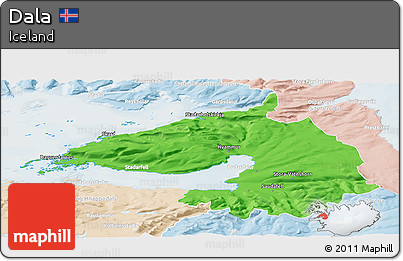 Political Panoramic Map of Dala, lighten