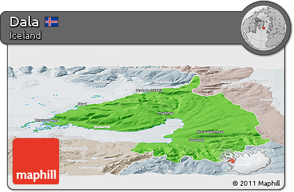 Political Panoramic Map of Dala, lighten, semi-desaturated