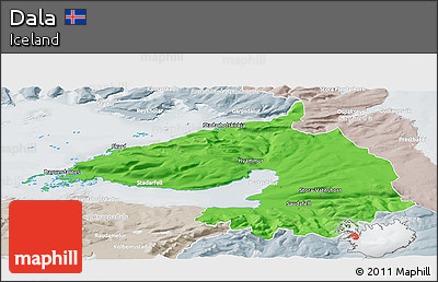 Political Panoramic Map of Dala, lighten, semi-desaturated