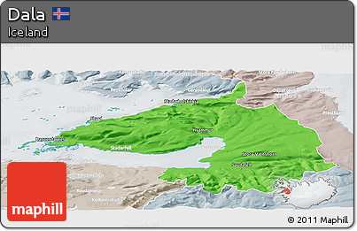 Political Panoramic Map of Dala, lighten, semi-desaturated