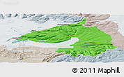 Political Panoramic Map of Dala, lighten, semi-desaturated