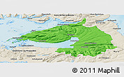 Political Panoramic Map of Dala, shaded relief outside