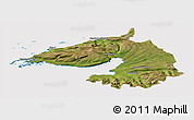 Satellite Panoramic Map of Dala, cropped outside