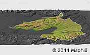 Satellite Panoramic Map of Dala, darken, desaturated