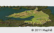 Satellite Panoramic Map of Dala, darken