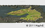 Satellite Panoramic Map of Dala, darken, semi-desaturated