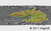 Satellite Panoramic Map of Dala, desaturated