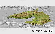 Satellite Panoramic Map of Dala, lighten, desaturated